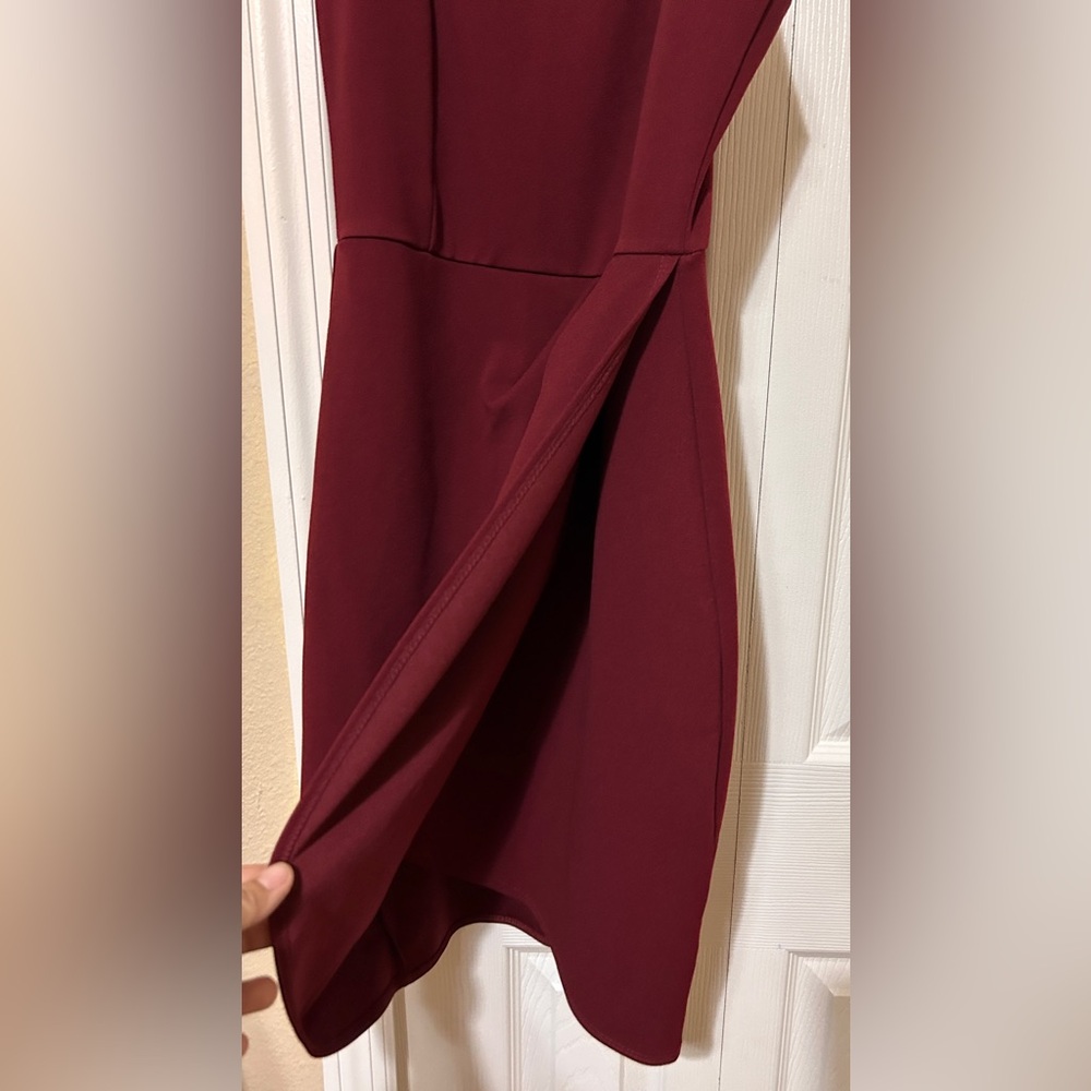 Lulu’s Forever Your Girl Wine Red Bodycon Dress, Size Small - Picture 3 of 10